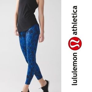 Lululemon Blue Snake Full On Luon Leggings
